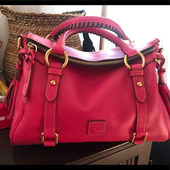 Dooney & Bourke Florentine Small Satchel w/ detachable, strap- FUSHIA - Picture 8 of 9